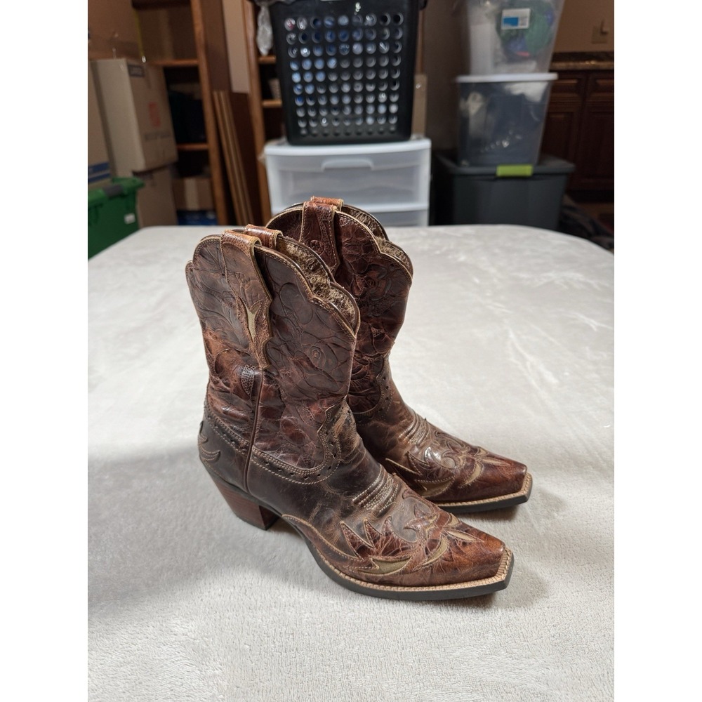 Ariat Dahlia Western Boots Womens Size 7 B Brown Cowgirl Ranch Chore